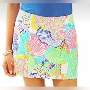 Lilly Pulitzer Women Colorful Roar Of The Seas Ocean Print Mini Skort Size 8